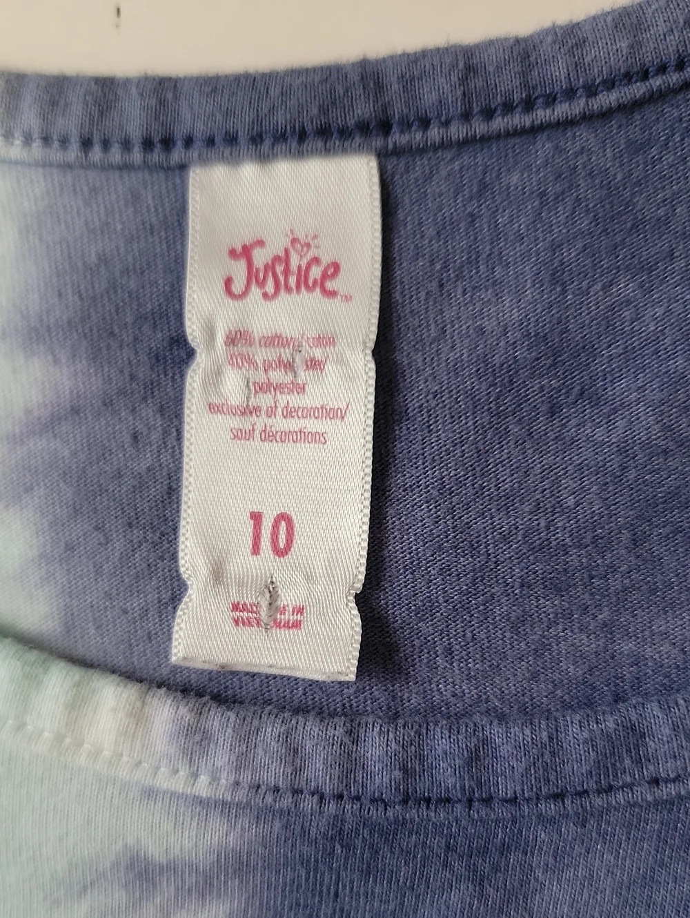 Justice Girls Romper Pastel Pink Blue Tie Dye Elastic Waist Size 10